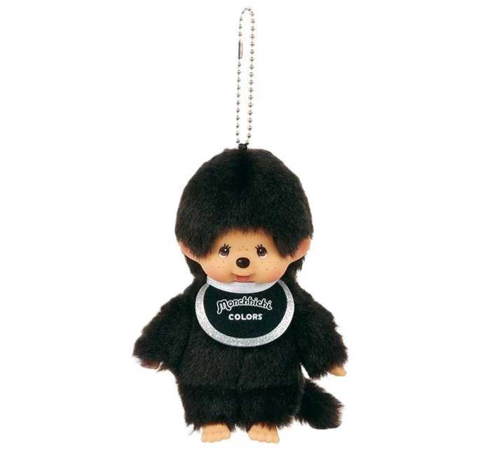 Sekiguchi Monchhichi Plush doll Keychain BLACK Japan
