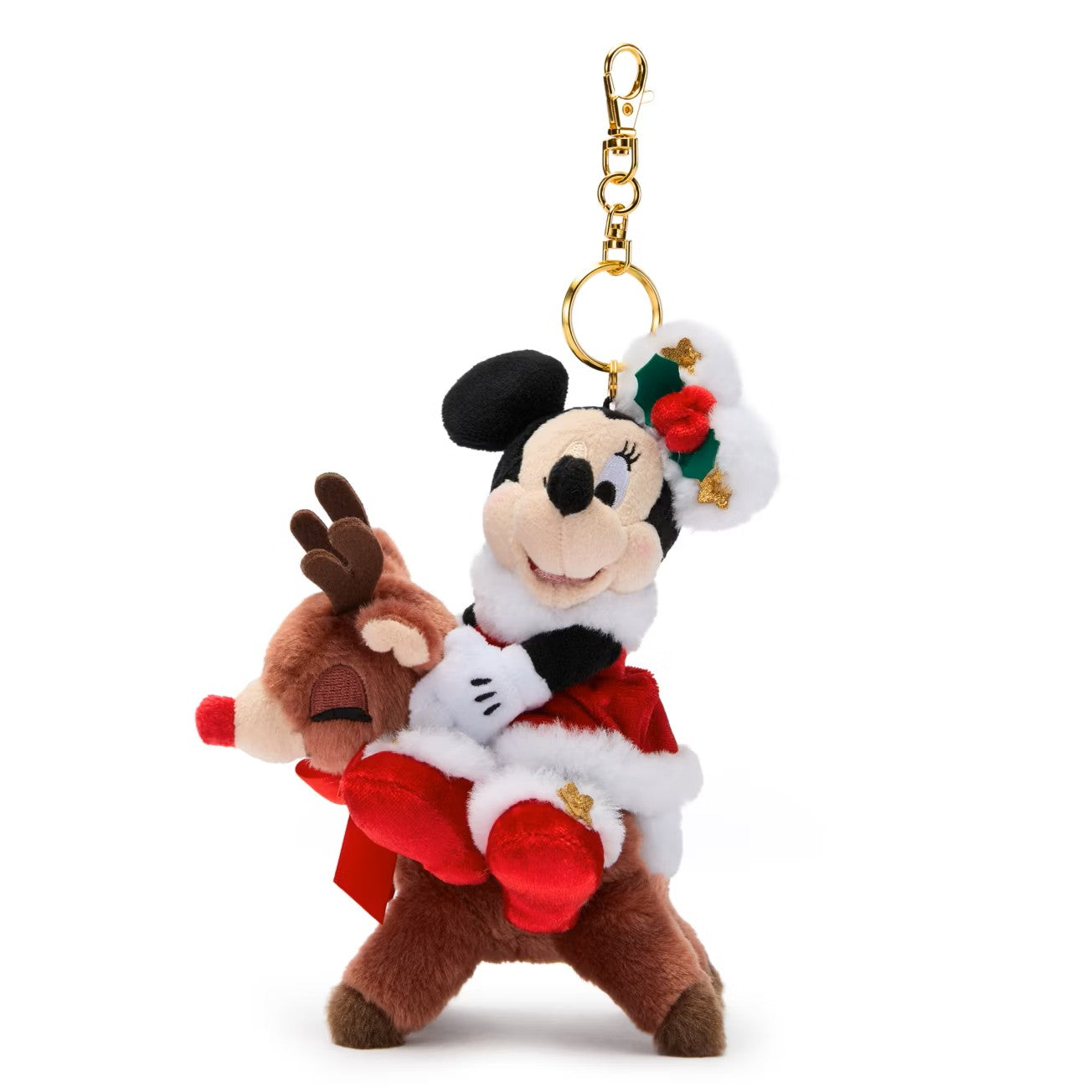 2025 Exclusive DS Japan Minnie Mouse Festive Small Soft Toy Keyring - 18cm
