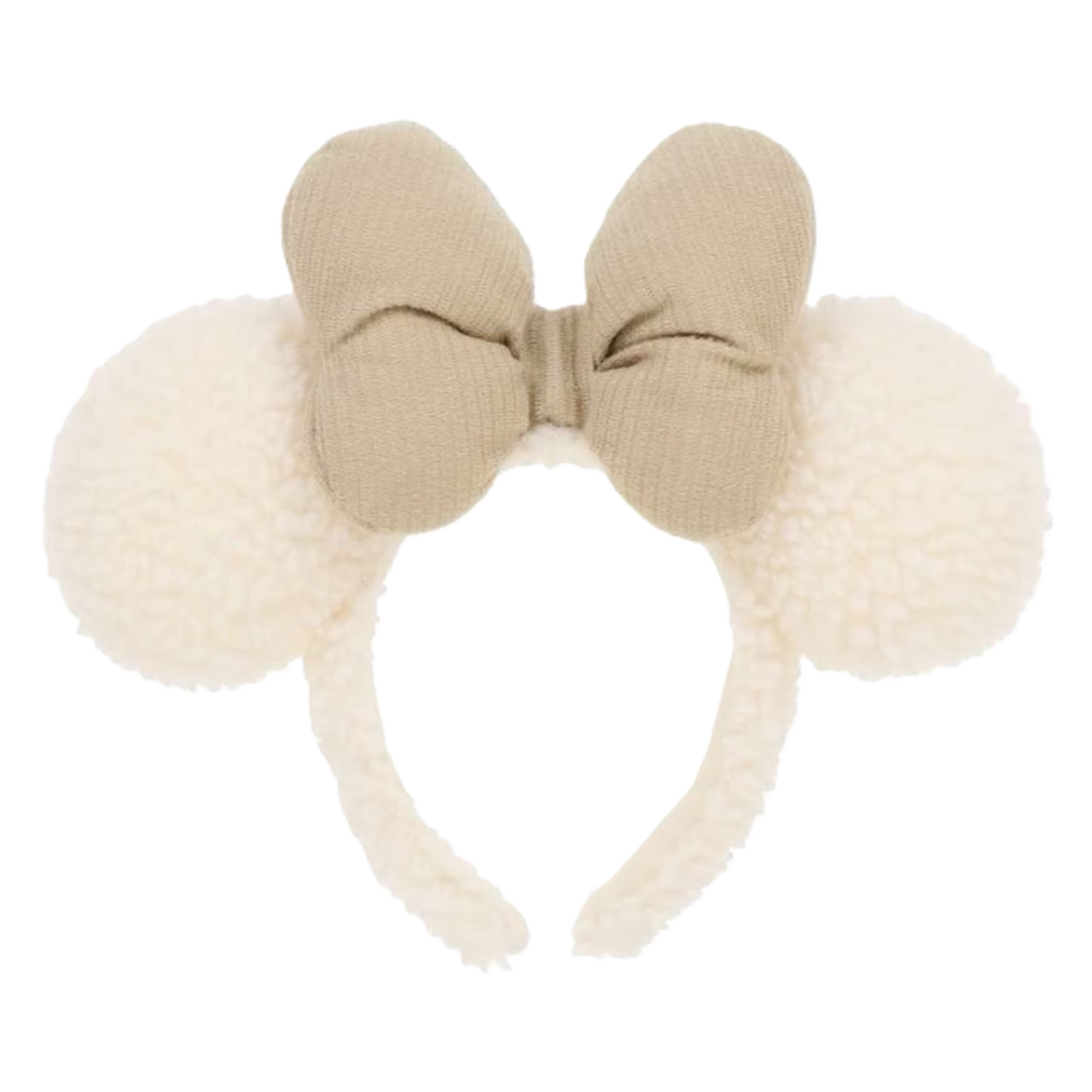 TDR Headband White Minnie Winter Ears Hat Fluffy