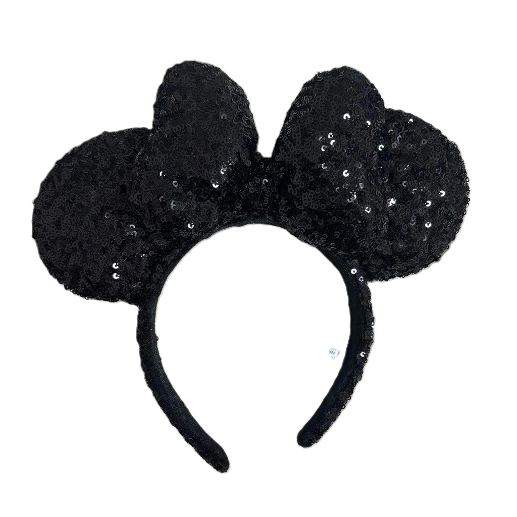 TDR Minnie Mouse Ears Headband Black Sequin Exclusive