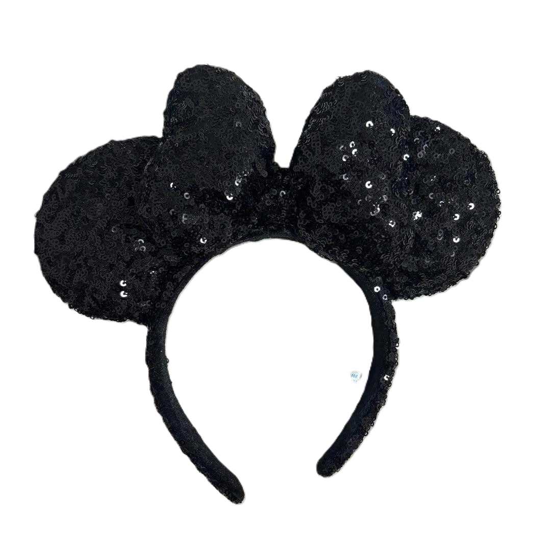TDR Minnie Mouse Ears Headband Black Sequin Exclusive