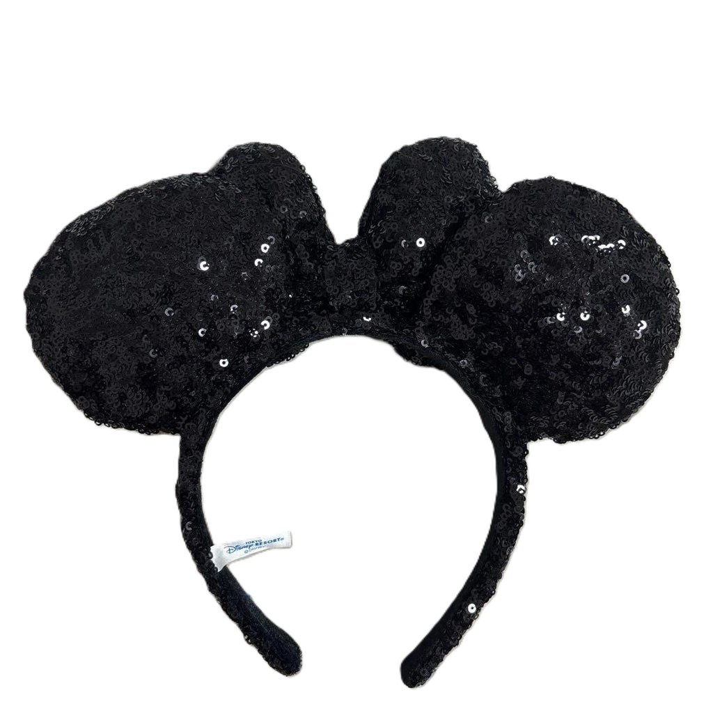TDR Minnie Mouse Ears Headband Black Sequin Exclusive