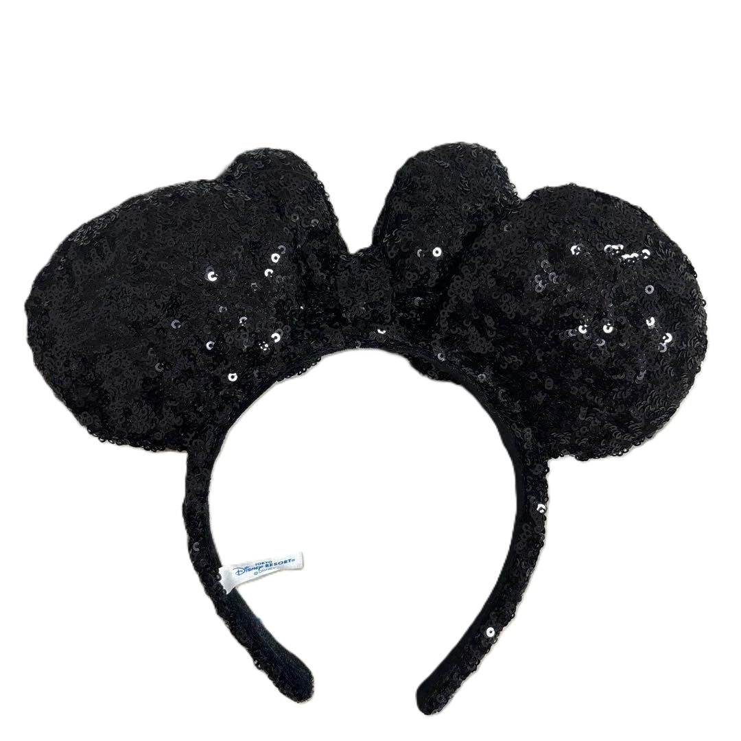 TDR Minnie Mouse Ears Headband Black Sequin Exclusive