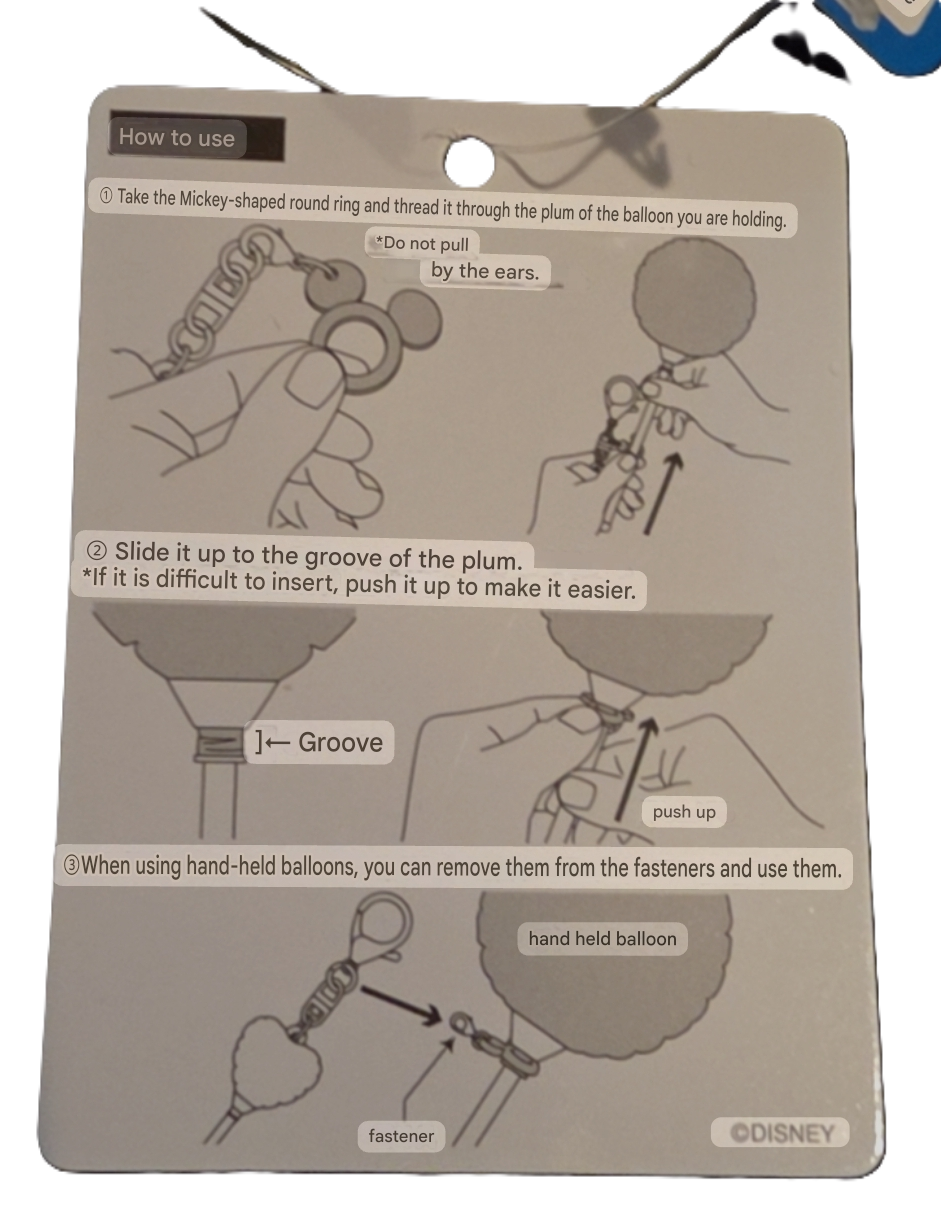 TDR Retro Balloon Keychain Pink Heart Minnie