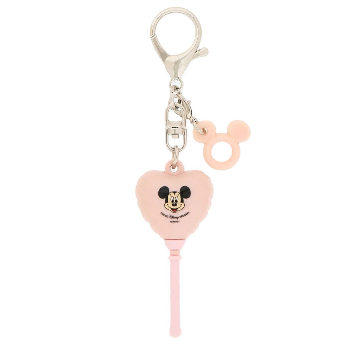 TDR Retro Balloon Keychain Light Pink Heart Mickey