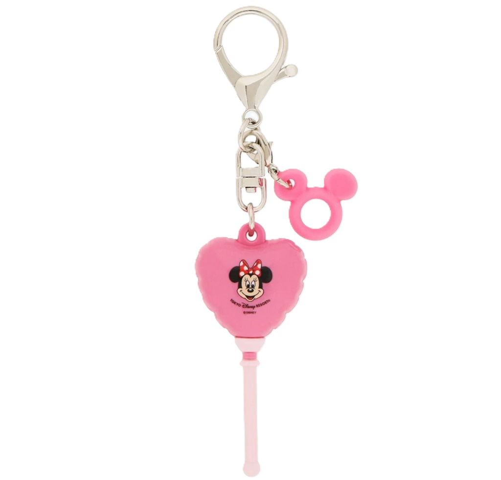 TDR Retro Balloon Keychain Pink Heart Minnie