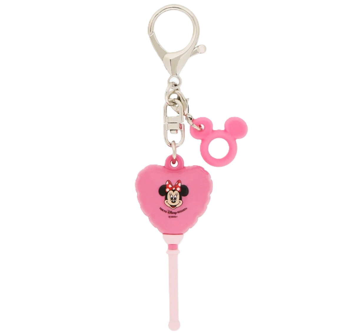 TDR Retro Balloon Keychain Pink Heart Minnie